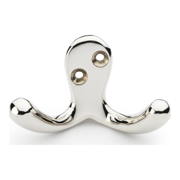 AW773PN • Polished Nickel • Alexander & Wilks Victorian Double Robe Hook